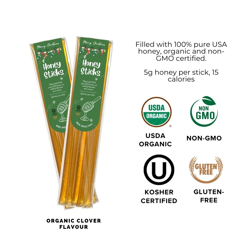 Pure Honey Straws 2 Packs (5 Counts Each) - Xmas Edition