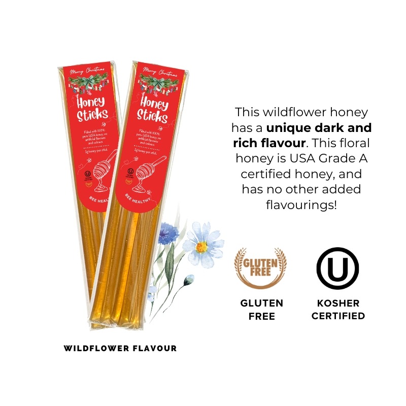 Pure Honey Straws 2 Packs (5 Counts Each) - Xmas Edition