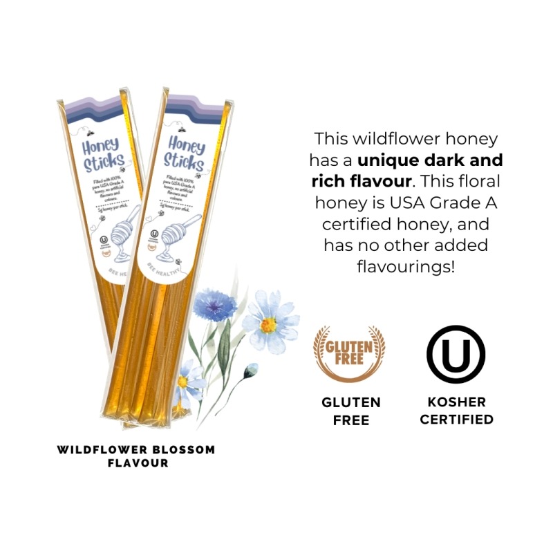 Honey sticks in organza bag (5 straws)